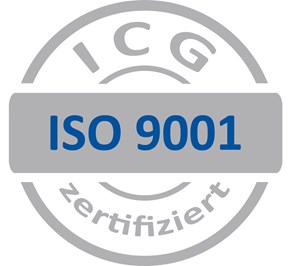 ISO 9001_grau-blau ICG Logo ISO 9001