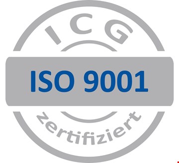 ISO 9001_grau-blau ICG Logo ISO 9001